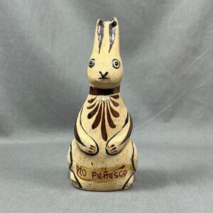 Vtg Netzi Tonala Mexico Sandstone Stoneware Pottery Rabbit Figurine Folk Art